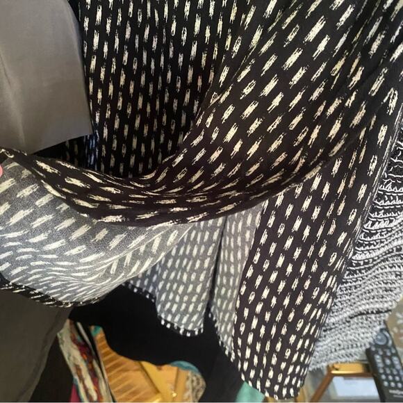 Madewell Sunbask Tank Black White Ikat Print Split Sides Blouse - Picture 5 of 8